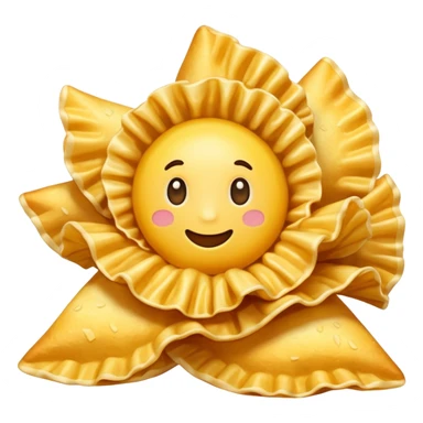 Illustrate a realistic close-up of Ruffles chips showing wavy ridges & golden crunch. sticker