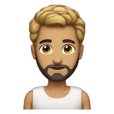 Egyptian skinny guy with trimmed hair and a beard sticker