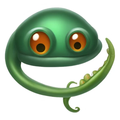 Eight-eyed Dark green and orange medicinal leech with oral suction and caudal suction sticker