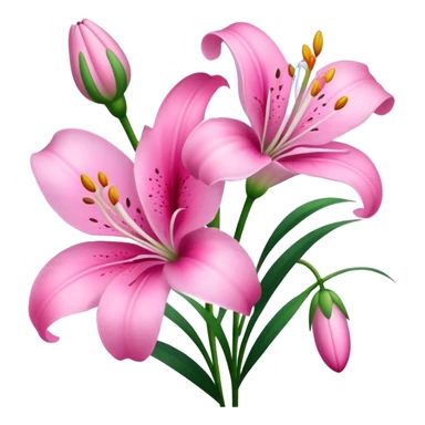 Pinke Lilien und weiße Gänseblümchen sticker