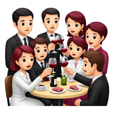 small wine Party at a french SPAM meat cafe LANDSCAPE  sticker