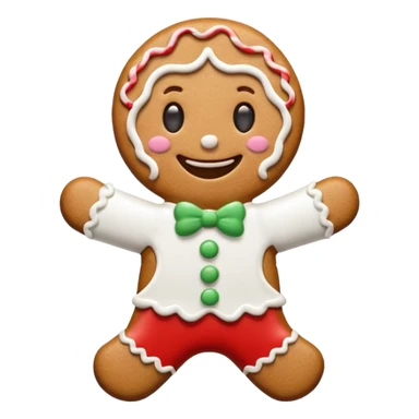 cute gingerbread cookie with white icing sticker