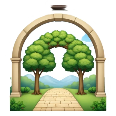 arco com duas arvores ao lado sticker