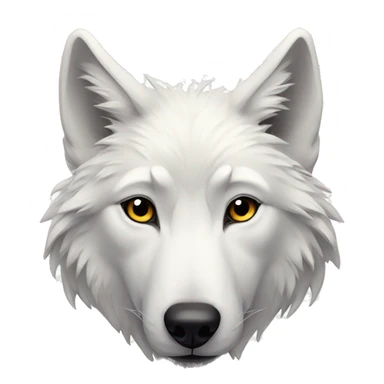 White wolf with butterfly sticker