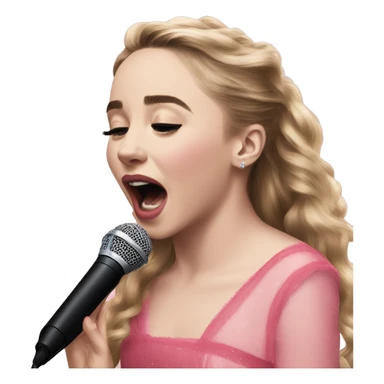 Sabrina carpenter singing with pink dress sticker