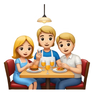 family in the restaurant  sticker
