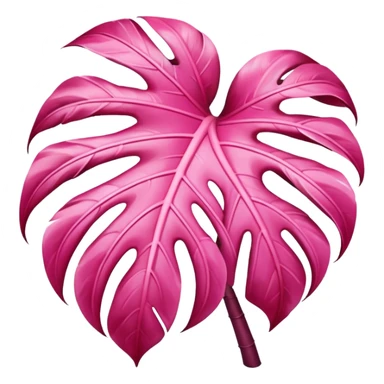 pink monstera leaf sticker