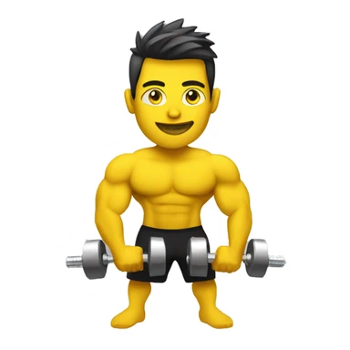personal trainer with yellow skin holding dumbbells sticker
