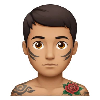 man with tattoo sticker