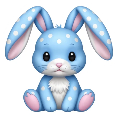 A blue bunnny with polka dots sticker