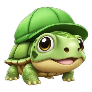 Tortue avec casquette sticker