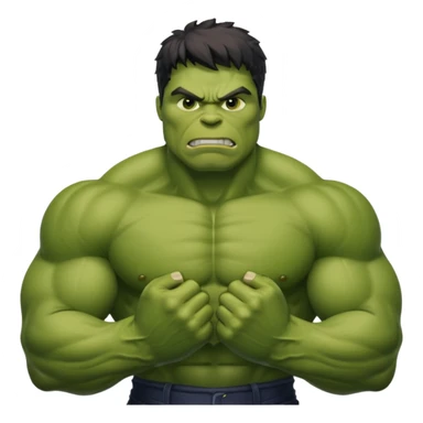Hulk posing the strongest pose  sticker