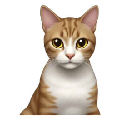 cat female with a whit and chest, female looking, young female, awesome cat sticker