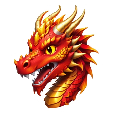 Cinematic Comical Fierce Fire Dragon Portrait Emoji, Head tilted dramatically with an exaggeratedly amused expression, featuring a striking, flame-draped body with bold, blazing scales in intense red and molten gold, and eyes twinkling with fiery mischief; rendered with vivid, lifelike textures and dynamic, flickering shadows, high shine, dramatic yet playful, styled with an air of cheeky volcanic mischief, soft glowing outline, capturing the essence of a spirited and over‐the‐top inferno that looks ready to burst into a cascade of playful embers! sticker