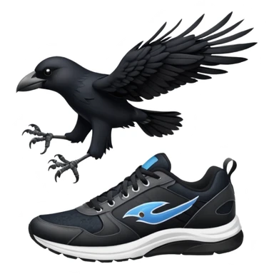 Crows with running shoes sticker