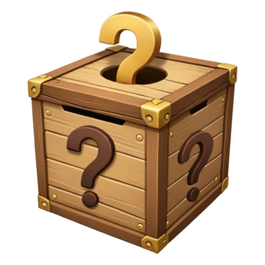 сгенерируй смайл loot box в стили классических смайлов с вопросом  sticker