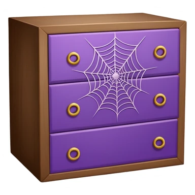 purple spider webs on an open drawer sticker