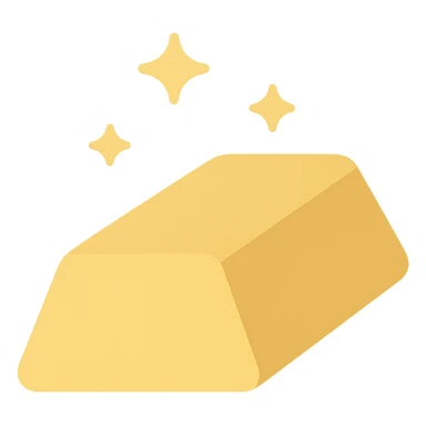 gold ingot, minimal, flat design sticker