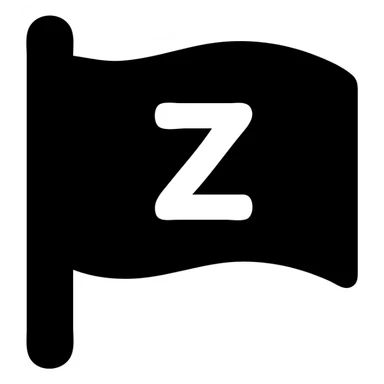 the letter Z on a red flag, clear and bold icon style sticker