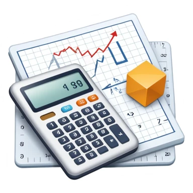 An icon featuring mathematical formulas, a calculator, and geometric shapes, symbolizing mathematics. The design includes a ruler, and a graph, representing the study of numbers, equations, and spatial relationships. Transparent background highlights the precision and logic of math. sticker