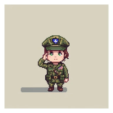 US soldier in military uniform saluting sticker