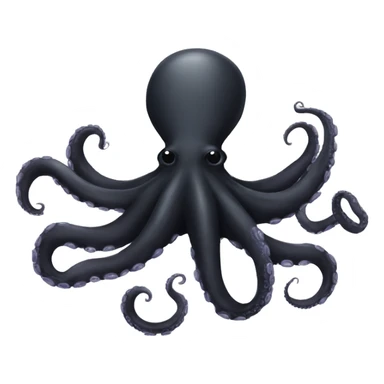 Black octopus emoji sticker