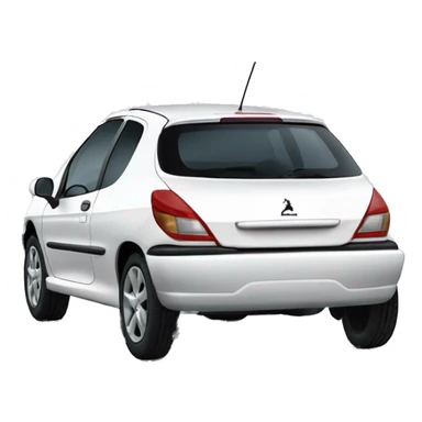 Weißer Peugeot 206 sticker