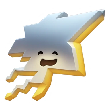 lightning strike with smiling face sticker