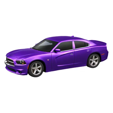 A purple sparkly dodge charger car sticker
