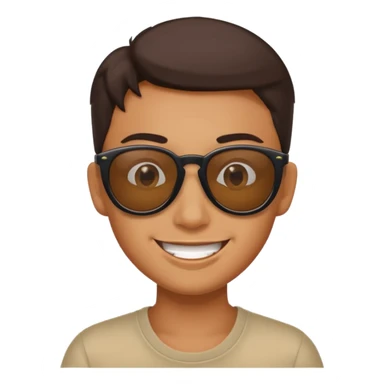 Naughty looking smile with sunglass   sticker