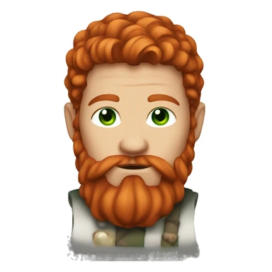 Viking red hair and green eyes sticker