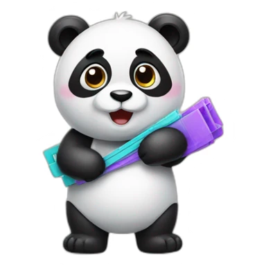 Panda wearing clips sticker