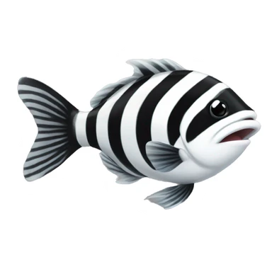 Black and white striped fish  sticker