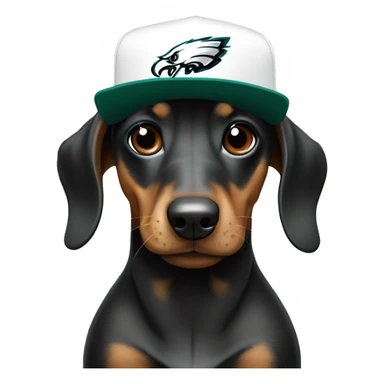 Dacschund wearing Philadelphia Eagles hat sticker