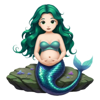 very heavily pregnant overdue mermaid sticker