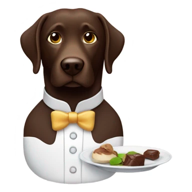 Chocolate lab, waiter serving sticker