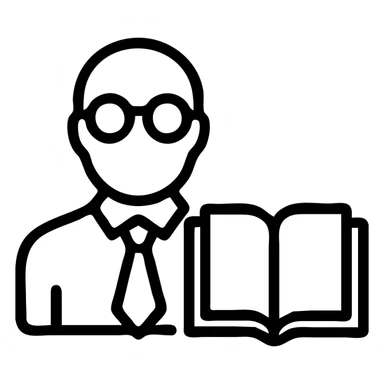Icon school teacher and book sticker