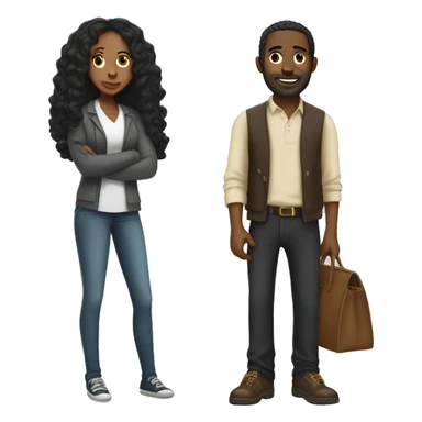 black man with drealocks and black woman in hijan sticker