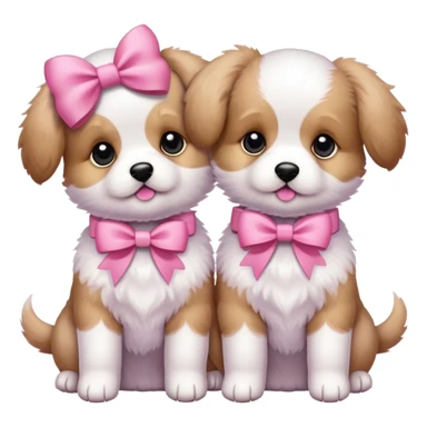 Puppies with pink bows sticker