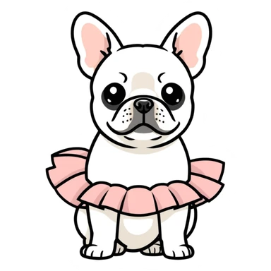French bulldog wearing a tutu sticker