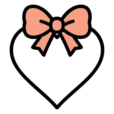shiny reflective silver heart with a rose gold bow, icon style sticker