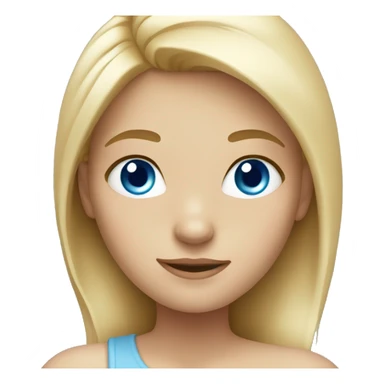 Girl with blond hair and blue eyes sticker