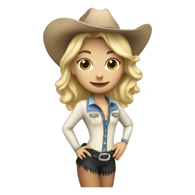 Figure skating cowgirl blonde sticker