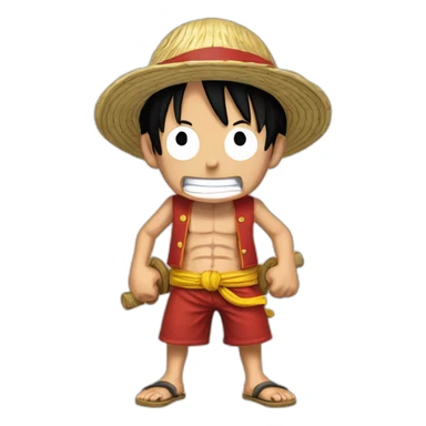 Luffy qui a des béquilles sticker