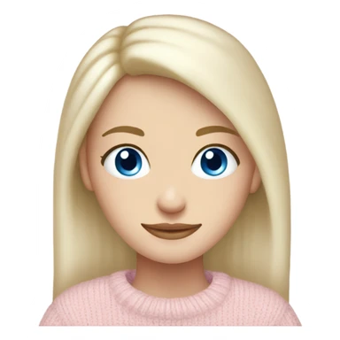 Pretty blue eyed white girl with light pink sweater reading cozy sticker