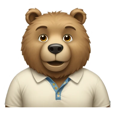 A bear wearing a polo shirt  sticker