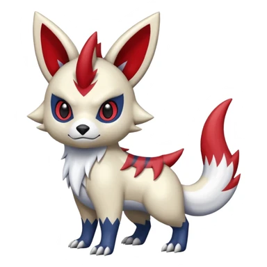 Marked patterned spotted striped zigzagged Zangoose-Absol-Pachirisu-fusion sticker