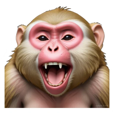 Cinematic Cute Yawning Macaque Portrait Emoji, Head tilted slightly with a dramatic, wide-open yawn, showcasing a gently textured face with half-closed, sleepy eyes and an open, relaxed mouth, Simplified yet irresistibly adorable features, highly detailed, glowing with a soft, cozy glow, high shine, relaxed yet expressive, stylized with a dash of whimsical charm, soft glowing outline, capturing the essence of a drowsy yet affectionate primate that appears ready to stretch out for a nap! sticker