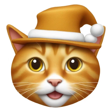 Ginger cat who eat gingerbread and his head has a hat     sticker