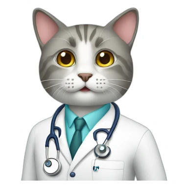 Cat doctor say hello sticker